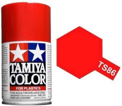 Tamiya Hobbyverf Acrylverf - TS-86 Brilliant Red -Gloss - Acryl Spray - Verf spuitbus - 100 ml