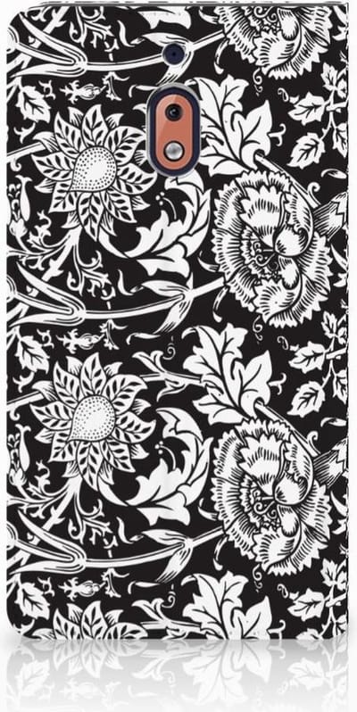 Nokia 2.1 2018 Smart Cover Black Flowers