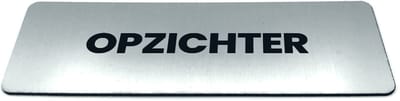 Deurbordje met tekst Opzichter - Formaat 150 x 50 mm x 1,6 mm - Incl. plakstrip | Geborstelde RVS-look toplaag | Gratis Verzending | Decoporta