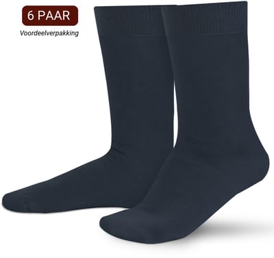 Sukats® Katoenen Sokken - 6 Paar - Navy Blue - Maat 39-42 - Dames en Heren Sokken - Smart Casual - Meerdere Maten en Kleuren - Unisex sokken katoen - Naadloos