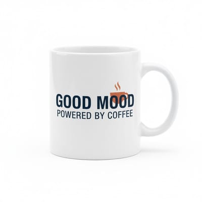 Good Mood Powered by Coffee Koffiemok – Grappige Quote voor Koffieliefhebbers – Keramische Mok 330 ml
