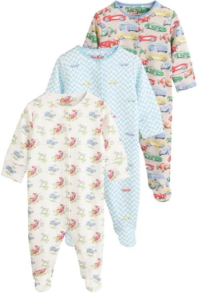 Next - Jongens - Cath Kidston Cars babypyjama's van 100% katoen, 3 stuks - Blauw