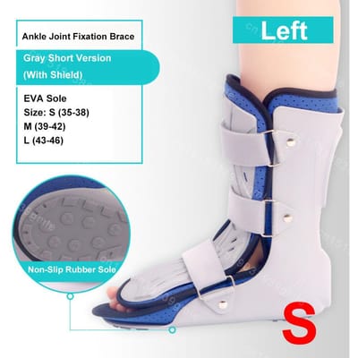 Verstelbare Ademende Enkelbrace voor Verlichting en Stabilisatie bij Breuken en Verstuikingen met Comfortabele Fixatiespalk blue