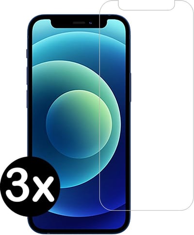 Screenprotector - 3 Stuks - Geschikt voor Apple iPhone 12 - Extra Sterk - Beschermglas - Gehard Glas - Tempered Glass - Screen Protector
