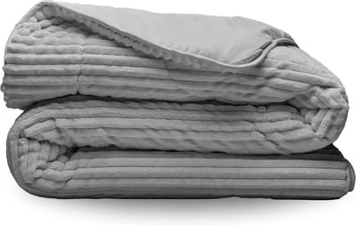 Zelesta Groovebed Grey 140x200 - Geribbeld Teddy Dekbedovertrek - 30 dagen proefslapen - Fluffy Dekbedovertrek - Wasbaar dekbed - Dekbed zonder overtrek