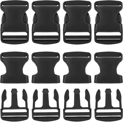 MTTProducts - vervangende clips - stevige kunststof - zwart - buckles voor rugzakbanden - 8 stuks - ideaal voor volwassenen