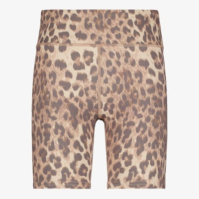 Osaga meisjes fietsbroek met panterprint beige bruin - Maat 164