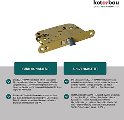 Insteekslot 72/45 mm voor Binnendeuren - Universeel PZ