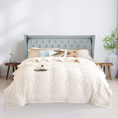 Zachte en Ademend Fleece Dekentje voor Sofa en Bed, 800gsm Dikke Flanel, Wasbaar en Warm voor Winter en Herfst (Wit, 150x200cm)