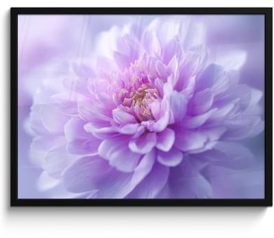 Poster in lijst - Fotolijst 70x50 cm - Posters - Paars - Dahlia - Dromerig - Posterlijst zwart - Decoratie - Wanddecoratie woonkamer - Muurdecoratie slaapkamer
