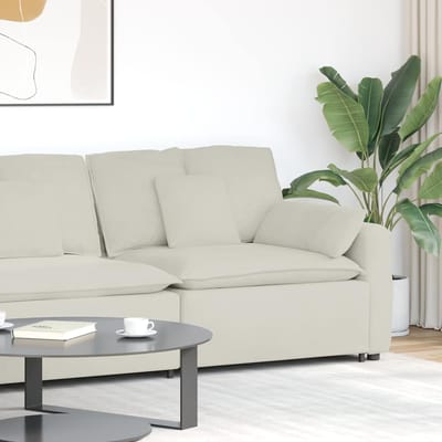 vidaXL - Modulaire - bank - Armleuning - eindmodule - met - kussens - 100 - cm
