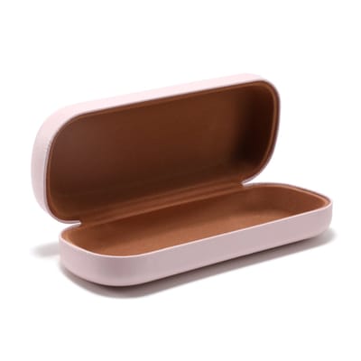 Hard case-Brillenkoker - Brillendoos - Brillenetui - Brillenhoes-PU-leren brillenkoker-Harde brillenkoker -PU lederen brillendoos- draagbare bescherming - 16 x 6.4 x 3cm（lichtroze）