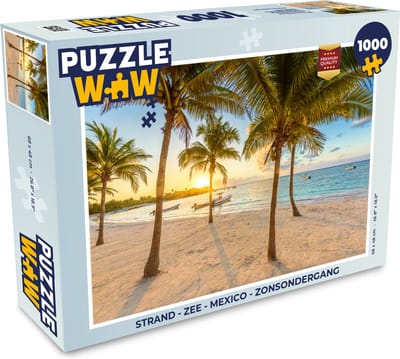 Puzzel Strand - Zee - Mexico - Zonsondergang - Legpuzzel - Puzzel 1000 stukjes volwassenen