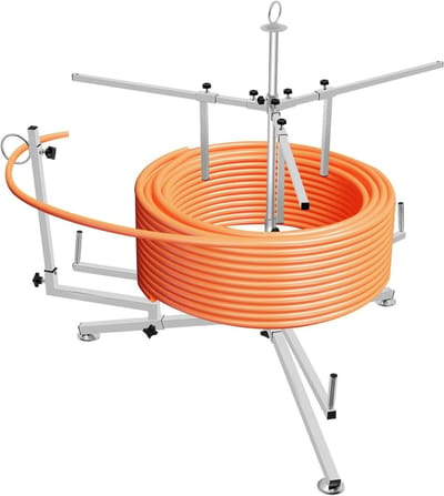 Afrolsysteem Buisslang - Slanghaspel Oproller - Vloerverwarming Installeren - Instelbare Hoogte - 200 kg Draagkracht - Zilvergrijs