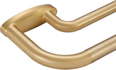 Dubbele Gordijnroede - Verstelbare Gordijnstang - Gordijnen Ophangen - Verborgen Montagebasis - 183-366 cm - Warm Goud