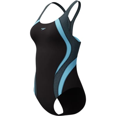 Speedo Quantum Rib Splice Zwemkleding Zwart UK 40 Vrouw