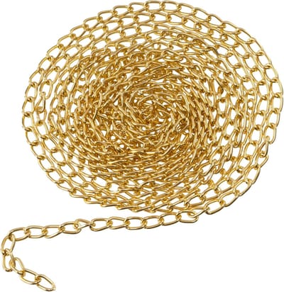 Decoratieve metalen ketting 2 meter goudkleurig 4x7 mm schakels voor DIY en tasontwerp
