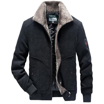 Winter Corduroy Katoenen Jas Herenjas Nieuw Casual Verdikt Middelbare Leeftijd Herenjas Plus Fluweel Katoenen Jas 6XL black