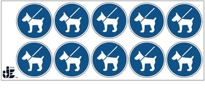 Honden aan de lijn gebodssticker | 5 cm - 10 stuks per vel