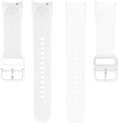Siliconen bandje - geschikt voor Samsung Galaxy Watch 7 / Watch FE / Watch 6 / Watch 6 Classic / Watch 5 / Watch 5 Pro / Watch 4 / Watch 4 Classic - maat S / M - wit