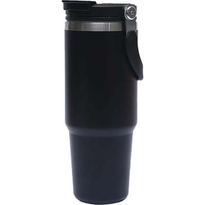 Geïsoleerde Waterfles 890ml Roestvrij Staal Draagbaar Auto Thermische Koffiebeker met Handvat voor Reizen Black