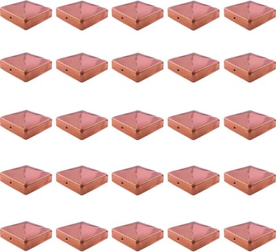 TRUTZHOLM - Paalkap Koper - 91 mm - Piramide - Afdekkap voor Palen 9x9 cm - Houtbescherming - 25 Stuks Set