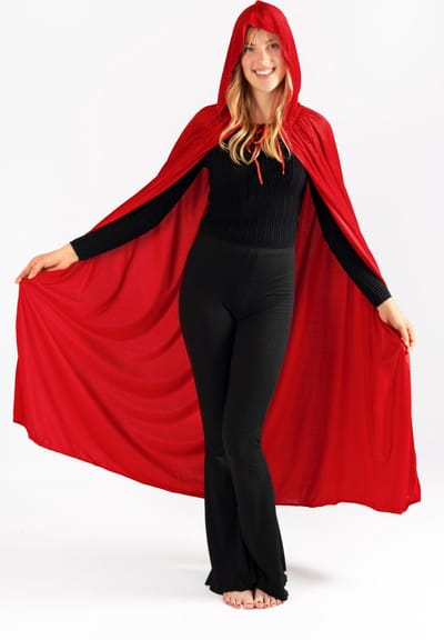 KIMU® Roodkapje Cape Kostuum Pak Lange Poncho - Red Riding Hood Mantel Festival