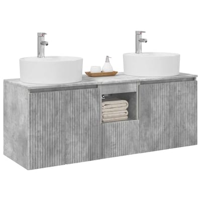 vidaXL - Badkamerkast - set - 3 - st - Betongrijs - 49,5 - x - 44,5 - x - 65 - cm