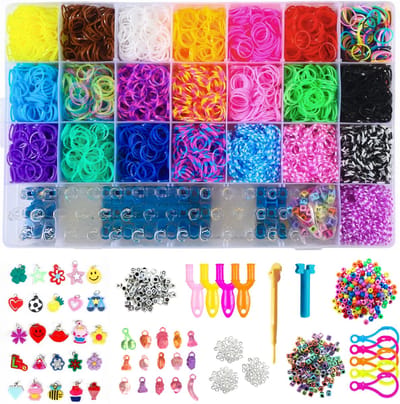 ZoeZo Loombandjes 6460-delig - Starterspakket - Met organiser - Loom elastiekjes - Loomen - Loom pakket - Latexvrij - Knutselset
