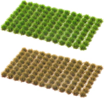 208 stuks statisch gras voor modelbouw, miniatuur decoratie, tuinen en diorama's, kunstgras accessoires