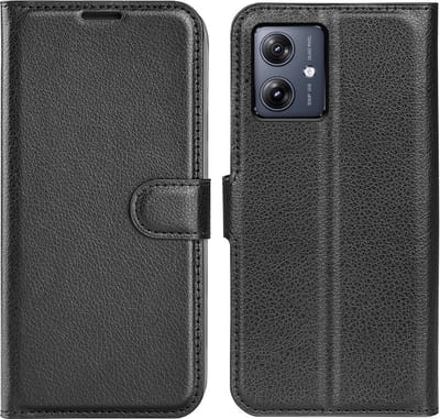 Coverup Hoesje - Geschikt voor Motorola Moto G54 Hoesje - Coverup Book Case - Zwart