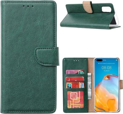 Bookcase Geschikt voor: Huawei P40 Pro Plus - Groen - portemonnee hoesje