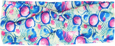 Haarsoires Haarband Twist 9cm – Cirkelprint – Jersey Stof – Roze Blauw Groen - Zachte Knoop Hoofdband - Haaraccessoire voor Dames & Meisjes