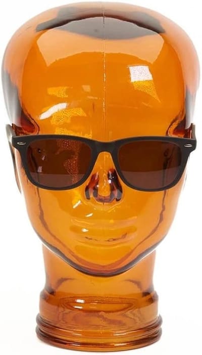 Glazen Hoofdtelefoon Stand - Koptelefoonhouder Display - Hoofdtelefoon Opbergen - Gemaakt Van Gerecycled Glas - 29 cm Hoog - Oranje