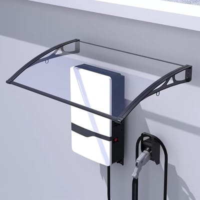 Voordeur Afdak - Deur Luifel - Buiten Bescherming - UV Bestendig Transparant - 100x240cm - Zwart Frame