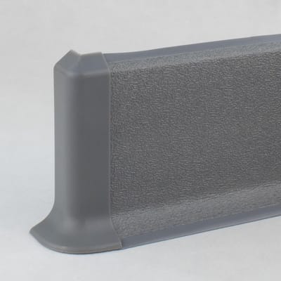 Buitenhoek Plint - PVC Hoekstuk - Afwerking Muren - Met Flexibele Lip - 12.8x60x2500mm - Grijs