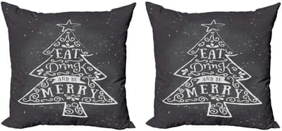 ABAKUHAUS ISS – Set van 2 kussenhoezen 40x40 cm – Grijs/Kokosnoot, dubbelzijdig bedrukt