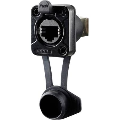 Rean AV RJ45 Feedthrough, IP65 Airtight RRE8F-Z-010-1 Bus, inbouw Zwart 1 stuk(s)