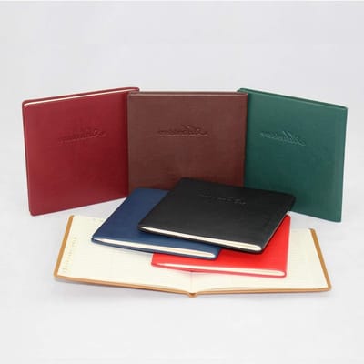 Adresboek Leer - Contactenboek Register - Adressen Bijhouden - Glad Italiaans Rundleer - 112 x 112 mm - Bruin
