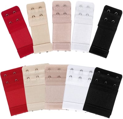 Dailygoods- Bh-verlenger 2/3 haakjes - Verpakking met 10 haken - Zachte stof - Comfortabel - Perfect voor zwangerschap/borstvoeding - Beha-extender