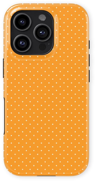 Micro Dots Tough Hoesje geschikt voor iPhone 16 Pro | Geschikt Voor Mag | Stippen Motief Backcover geschikt voor iPhone 16 Pro Golden Glow