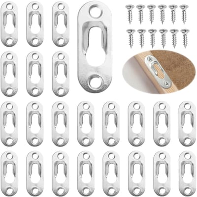 Dailygoody - Sleutelgathanger - Metalen lenskop bevestiging - Wandmontage - Zilver - Fotolijsthanger - Geschikt voor spiegels en kasten