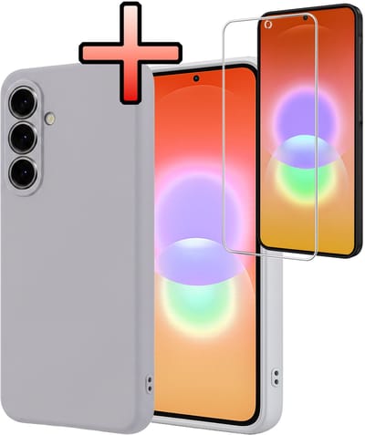 Hoesje - Met Screenprotector - Geschikt voor Samsung Galaxy A27 - Sterk & Shockproof - Back Cover - Siliconen Case - Telefoon Hoes - Lila