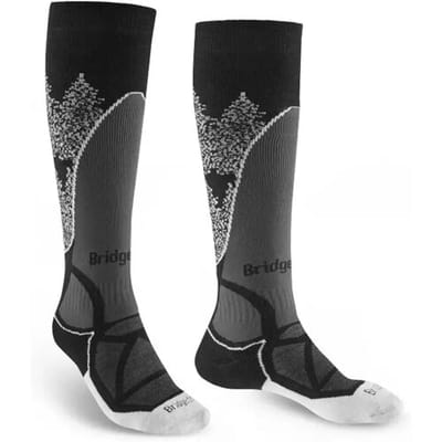 Bridgedale Midweight Merino Endurance Lange Skisokken Dames (Maat - S, Kleur - Black/White)