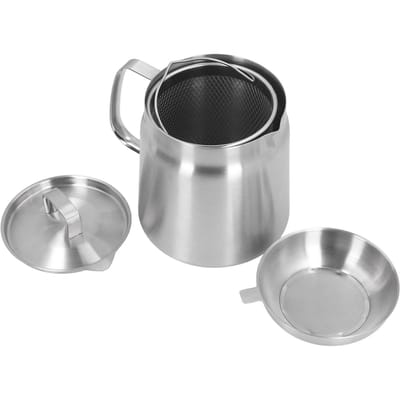 Oliezeefpot 304 Roestvrij Staal Oliefilter Grote Capaciteit Ergonomisch Handvat Vetcontainer L