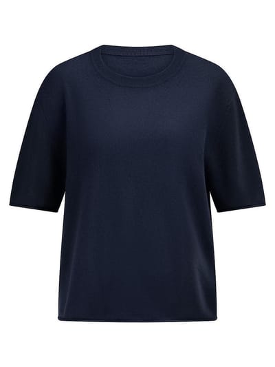 Trui ronde hals 100% kasjmier Van Peter Hahn blauw