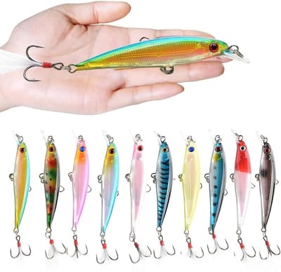 Wobblers voor snoek, snoekbaars en forel - 10 stuks levensechte vislokken voor zoet en zout water