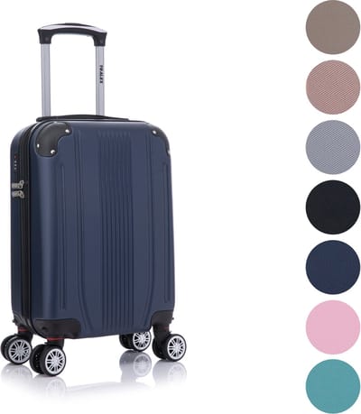 TRALEX - Levante - Kleine Handbagage - 27L - 51x34x20cm - ABS - Harde schaal - Cijferslot - Lichtgewicht - Flexibel - Duurzaam - Stille (rubberen) wielen - Dubbele Spinner-wielen - Marineblauw