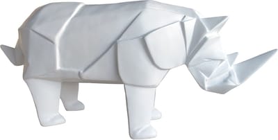 Lavandoux - Decoratieve Geometrische Neushoorn - Polyresin - Wit