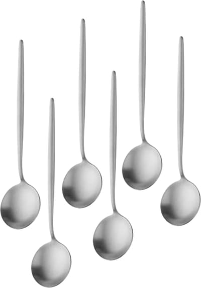 House of Husk Matte Theelepel Set - Theelepeltjes - Koffielepels - RVS - 13cm - 6 Stuks - Zilver